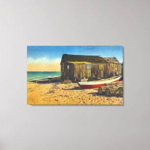 Cape Cod, MassachusettsView of a Lobster Shack Canvas Afdruk