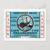 Cape Cod Mayflower Eatmor Cranberries Brand Briefkaart (Voorkant)