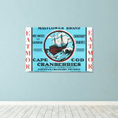 Cape Cod Mayflower Eatmor Cranberries Brand Canvas Afdruk (Insitu (Houten vloer))