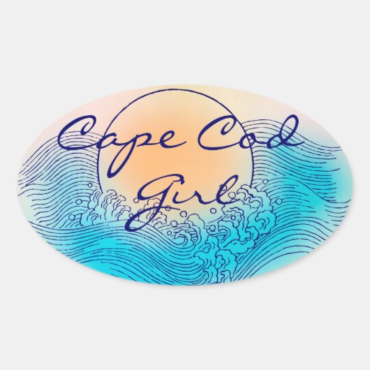 Cape Cod Meisje Ovale Stickers (4 per vel) (Voorkant)