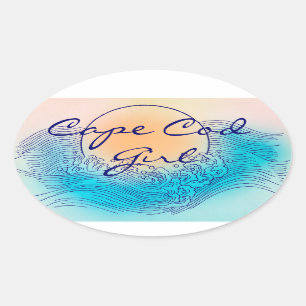 Cape Cod Meisje Ovale Stickers (4 per vel)