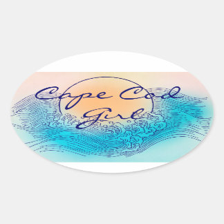 Cape Cod Meisje Ovale Stickers (4 per vel)