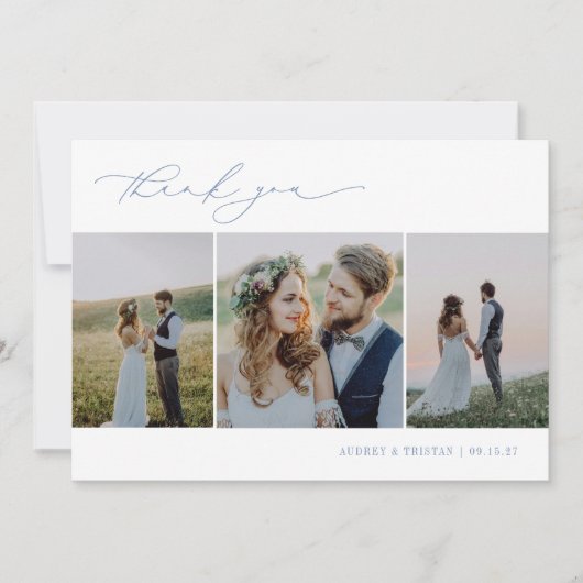 CAPE COD Minimalist 3 Fotobruiloft Bedankkaart (Voorkant)