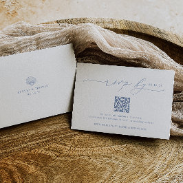 CAPE COD Minimalistische Wedding QR-code RSVP Kaartje
