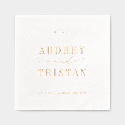 CAPE COD Moderne minimalistische bruiloft Folie Servetten (Voorkant)