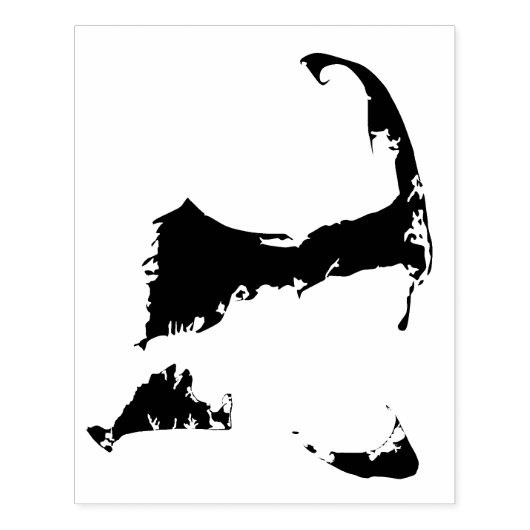 Cape Cod, Nantucket, en Martha's Vineyard Kaart Rubberstempel (Afrduk)