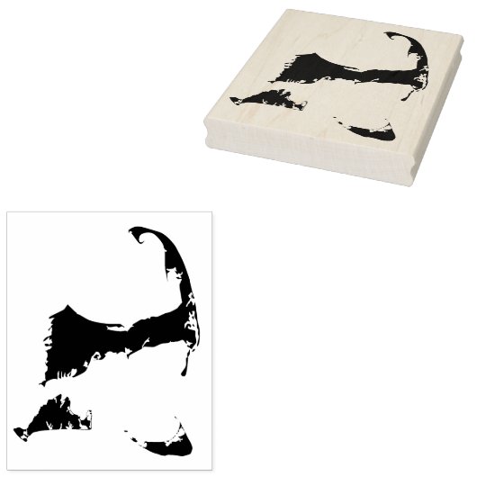 Cape Cod, Nantucket, en Martha's Vineyard Kaart Rubberstempel (Gestempeld)