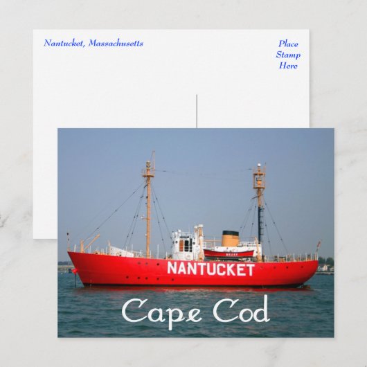 Cape Cod Nantucket, Massachusetts Briefkaart (Voorkant / Achterkant)