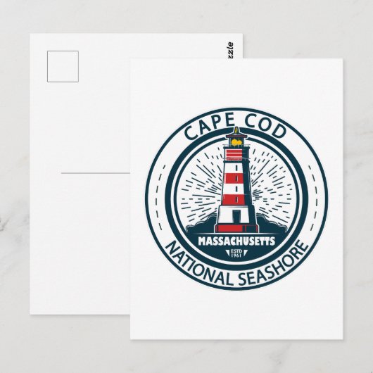 Cape Cod National Seashore Massachusetts Badge Briefkaart (Voorkant / Achterkant)