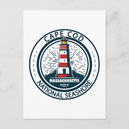 Cape Cod National Seashore Massachusetts Badge Briefkaart (Voorkant)