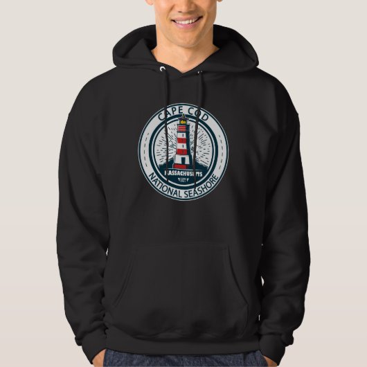 Cape Cod National Seashore Massachusetts Badge Hoodie (Voorkant)