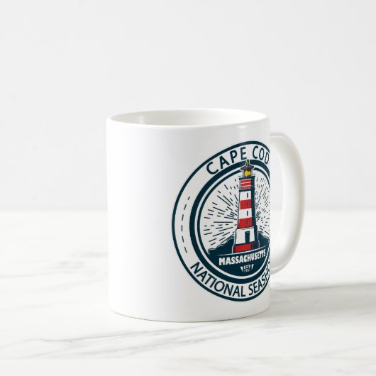 Cape Cod National Seashore Massachusetts Badge Koffiemok (Voorkant rechts)
