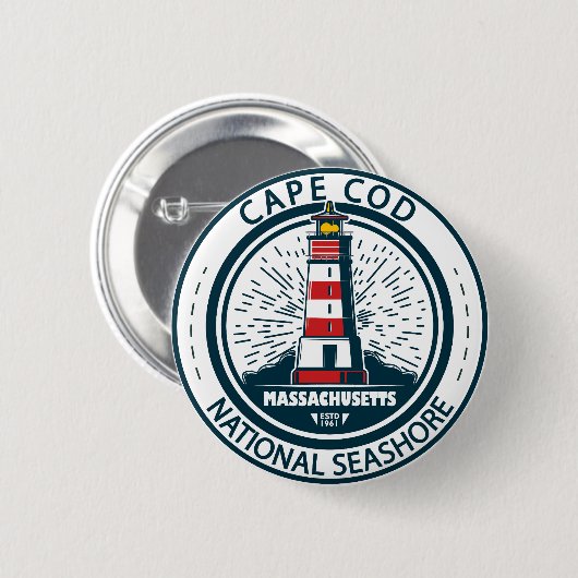 Cape Cod National Seashore Massachusetts Badge Ronde Button 5,7 Cm (Voorkant /achterkant)
