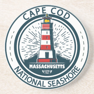 Cape Cod National Seashore Massachusetts Badge Zandsteen Onderzetter
