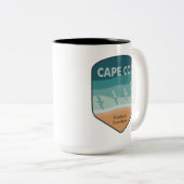 Cape Cod National Seashore Massachusetts Seagulls Tweekleurige Koffiemok (Voorkant rechts)