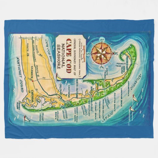 Cape Cod National Seashore Throw Blanket Fleece Deken (Voorkant (Horizontaal))