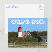 Cape Cod, Nauset Lighthouse, Eastham, MA Post Card Briefkaart (Voorkant / Achterkant)