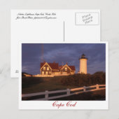Cape Cod Nobska Lighthouse Bossen Hole Briefkaart (Voorkant / Achterkant)