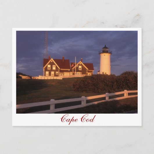 Cape Cod Nobska Lighthouse Bossen Hole Briefkaart (Voorkant)