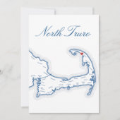 Cape Cod North Truro Kaart Bruiloft Tafel Naamkaar (Voorkant)