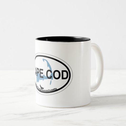 Cape Cod Oval Design. Tweekleurige Koffiemok (Voorkant rechts)