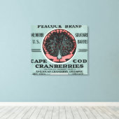 Cape Cod Peacock Brand Cranberry Label Canvas Afdruk (Insitu (Houten vloer))