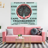 Cape Cod Peacock Brand Cranberry Label Canvas Afdruk (Insitu (Woonkamer))