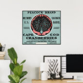 Cape Cod Peacock Brand Cranberry Label Poster (Thuiskantoor)