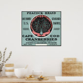Cape Cod Peacock Brand Cranberry Label Poster (Keuken)
