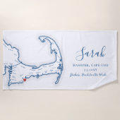 Cape Cod Persoonlijk Afscheid Als Meisje Weekend Strandlaken (Voorkant)