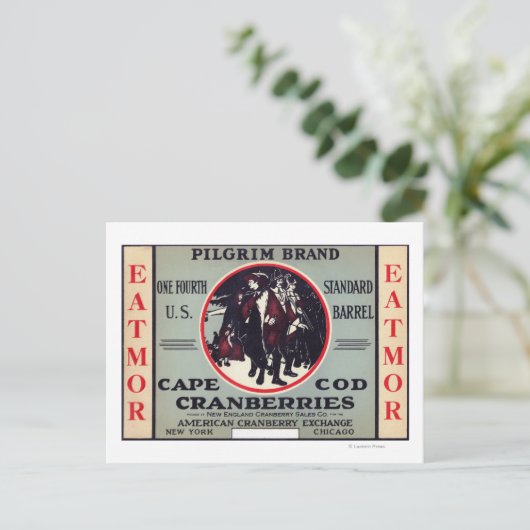 Cape Cod Pilgrim Eatmor Cranberries Brand Briefkaart (Staand voorkant)