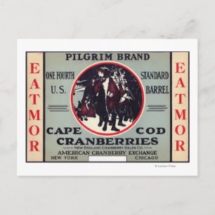 Cape Cod Pilgrim Eatmor Cranberries Brand Briefkaart