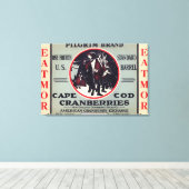 Cape Cod Pilgrim Eatmor Cranberries Brand Canvas Afdruk (Insitu (Houten vloer))