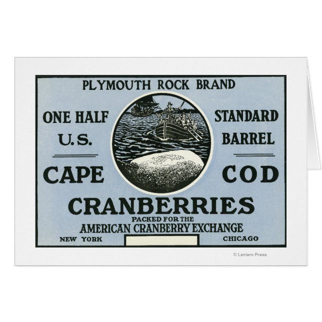 Cape Cod Plymouth Rock Brand Cranberry Label (Voorkant Horizontaal)