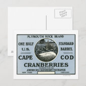 Cape Cod Plymouth Rock Brand Cranberry Label Briefkaart (Voorkant / Achterkant)