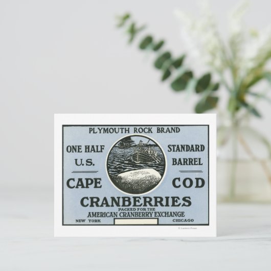 Cape Cod Plymouth Rock Brand Cranberry Label Briefkaart (Staand voorkant)