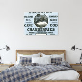 Cape Cod Plymouth Rock Brand Cranberry Label Canvas Afdruk (Insitu (Slaapkamer))