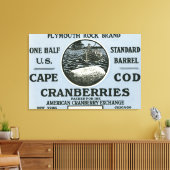 Cape Cod Plymouth Rock Brand Cranberry Label Canvas Afdruk (Insitu (Woonkamer))