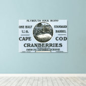 Cape Cod Plymouth Rock Brand Cranberry Label Canvas Afdruk (Insitu (Houten vloer))
