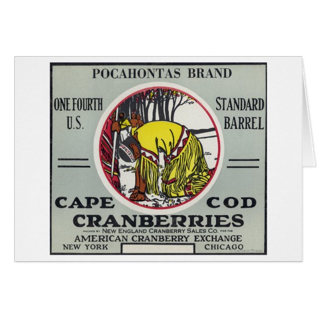 Cape Cod Pocahontas Brand Cranberry Label (Voorkant Horizontaal)