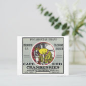 Cape Cod Pocahontas Brand Cranberry Label Briefkaart (Staand voorkant)