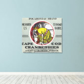 Cape Cod Pocahontas Brand Cranberry Label Canvas Afdruk (Insitu (Houten vloer))