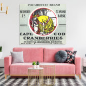 Cape Cod Pocahontas Brand Cranberry Label Canvas Afdruk (Insitu (Woonkamer))
