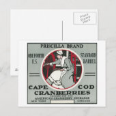 Cape Cod Priscilla Brand Cranberry Label Briefkaart (Voorkant / Achterkant)