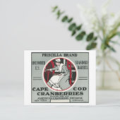 Cape Cod Priscilla Brand Cranberry Label Briefkaart (Staand voorkant)