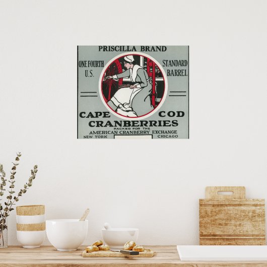 Cape Cod Priscilla Brand Cranberry Label Poster (Keuken)