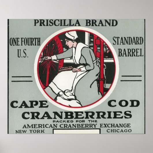 Cape Cod Priscilla Brand Cranberry Label Poster (Voorkant)