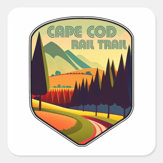 Cape Cod Rail Trail Kleuren Vierkante Sticker (Voorkant)