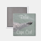 Cape Cod, Relax Zeehond Drijvende Magneet (Voorkant / Achterkant)