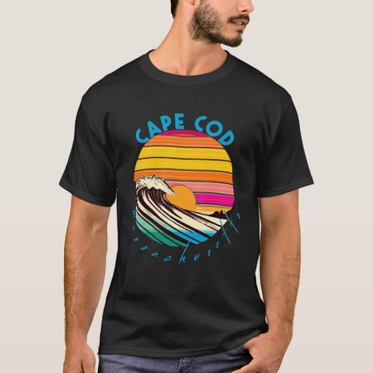 Cape Cod Retro 1980s Style Massachusetts Beach T-shirt (Voorkant)